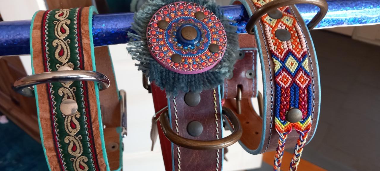 IBIZA LEREN BOHO HONDEN HALSBAND