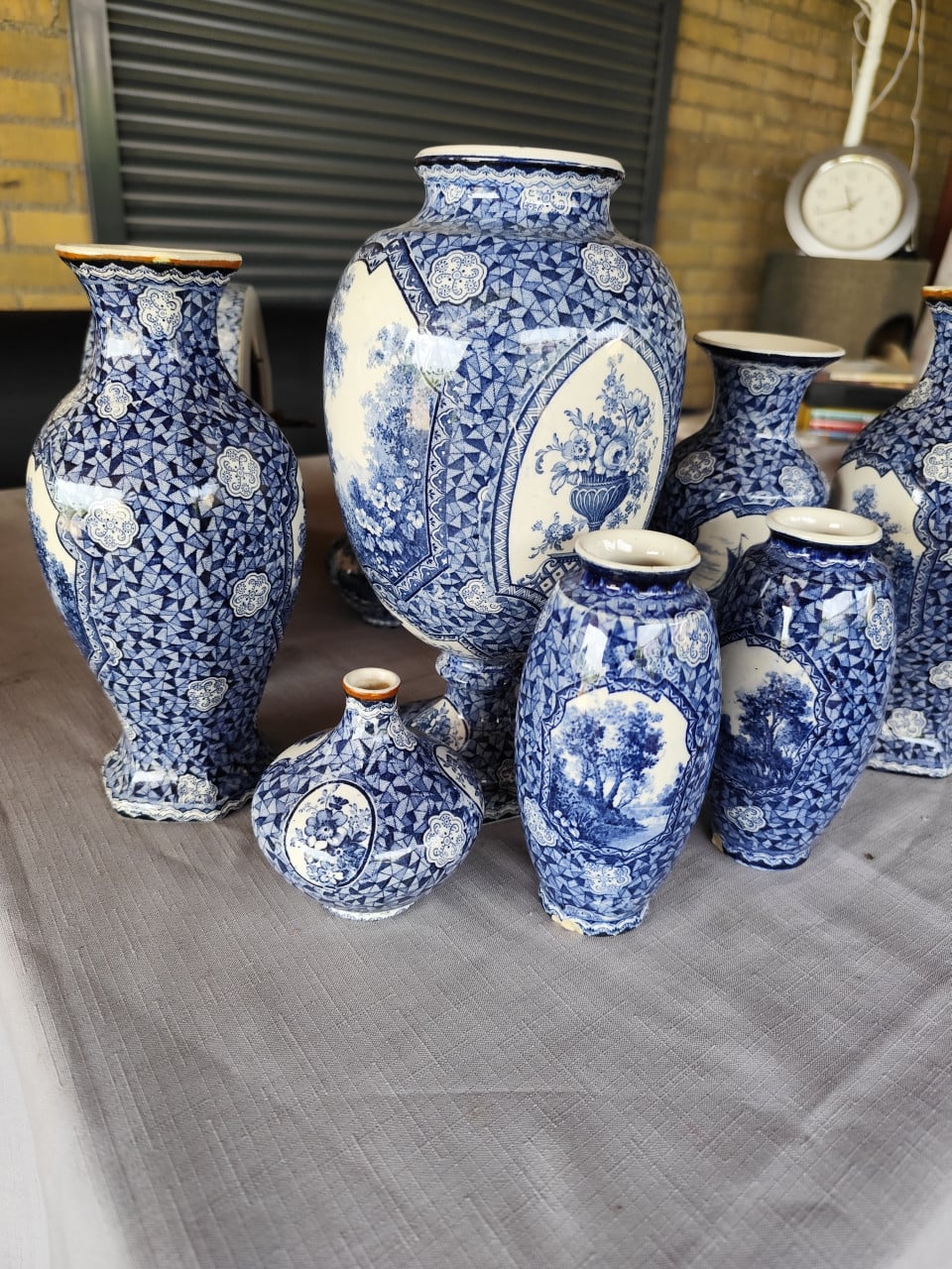 Antieke Villeroy & Boch Flamand Bleu collectie ca. 1900-1925