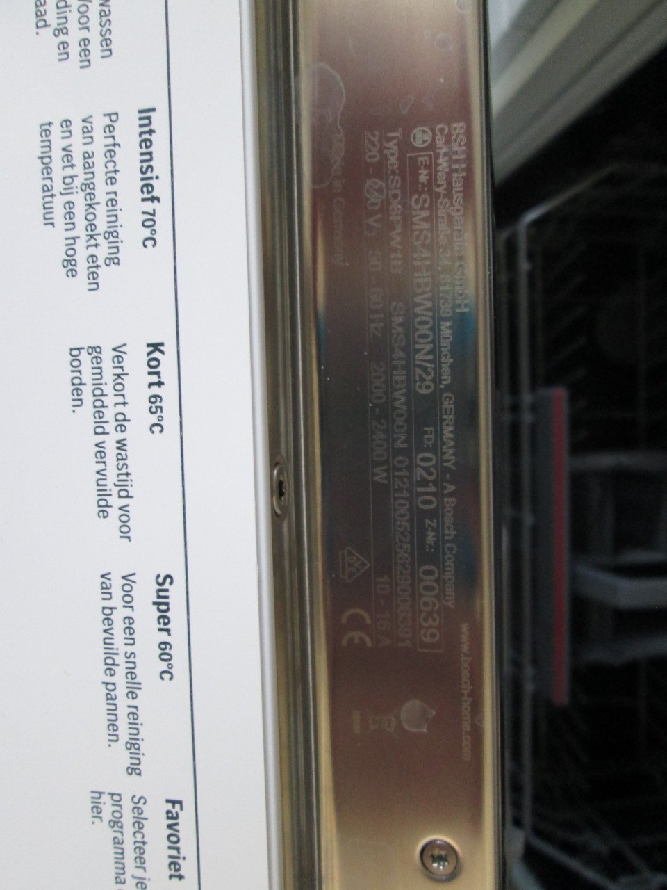 Siemens vaatwasser