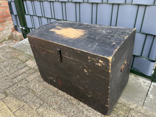 Houten kist zwart Antiek