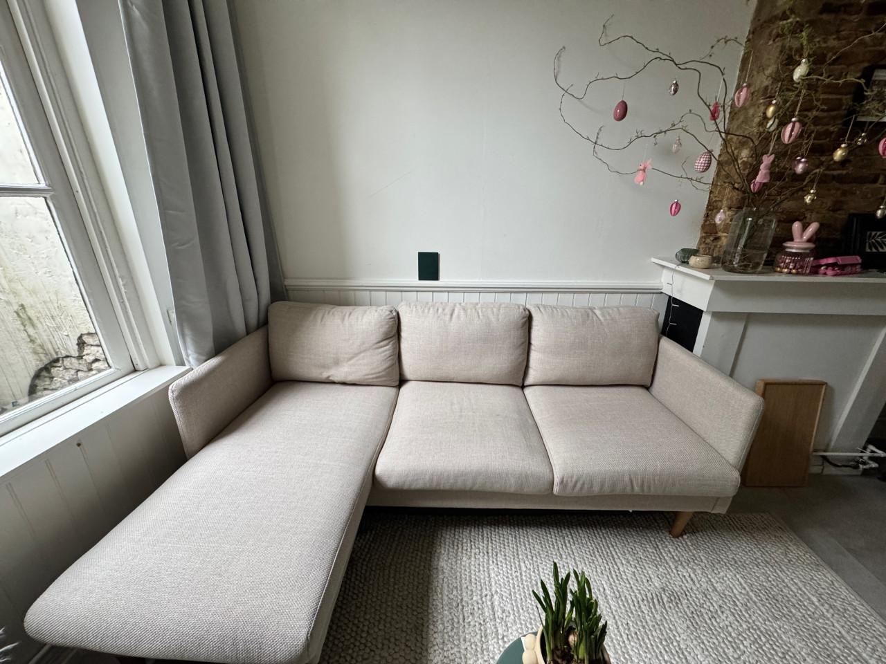 Hoekbank met verplaatsbare chaise longue