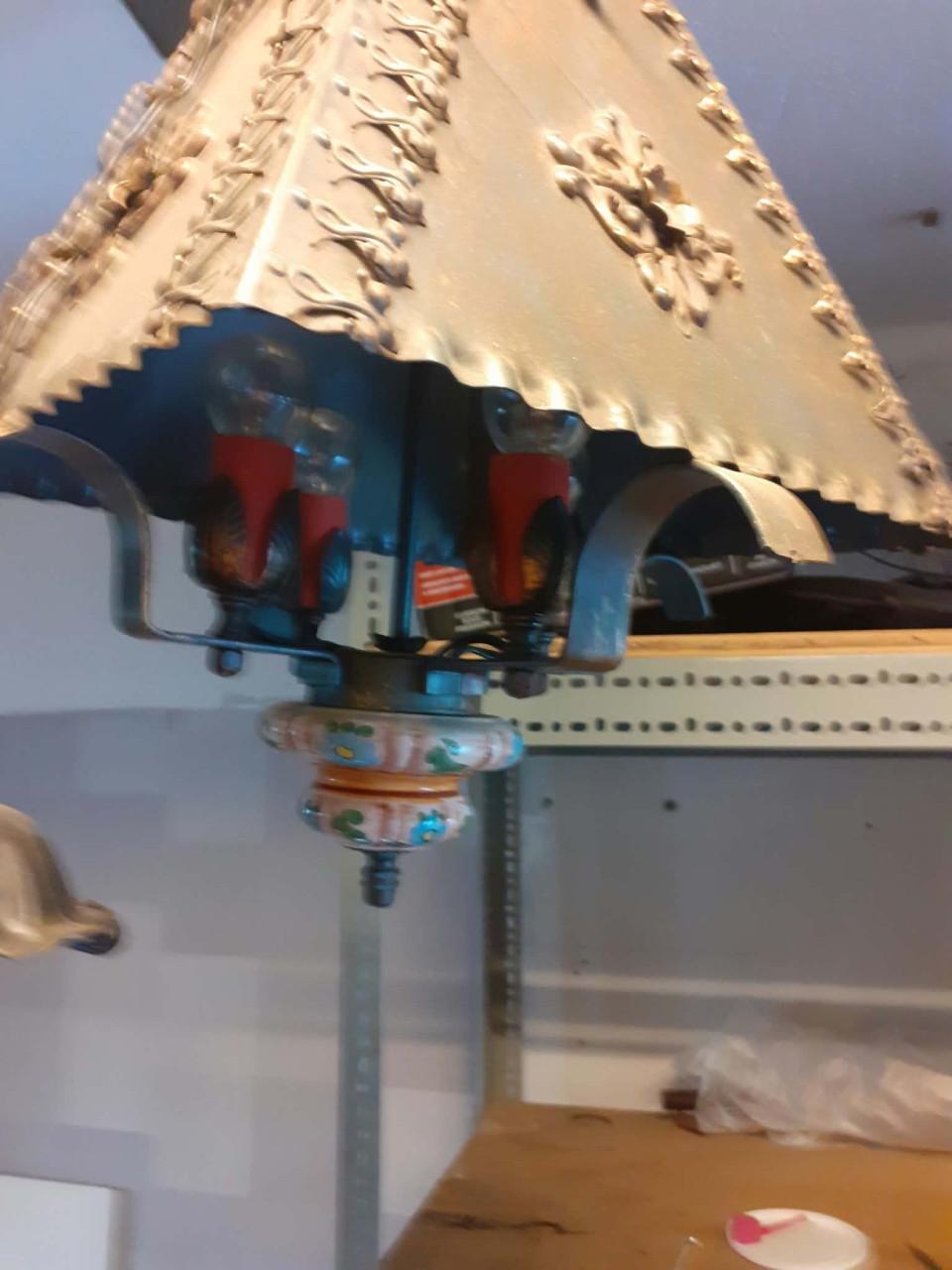 4 koperen lampen