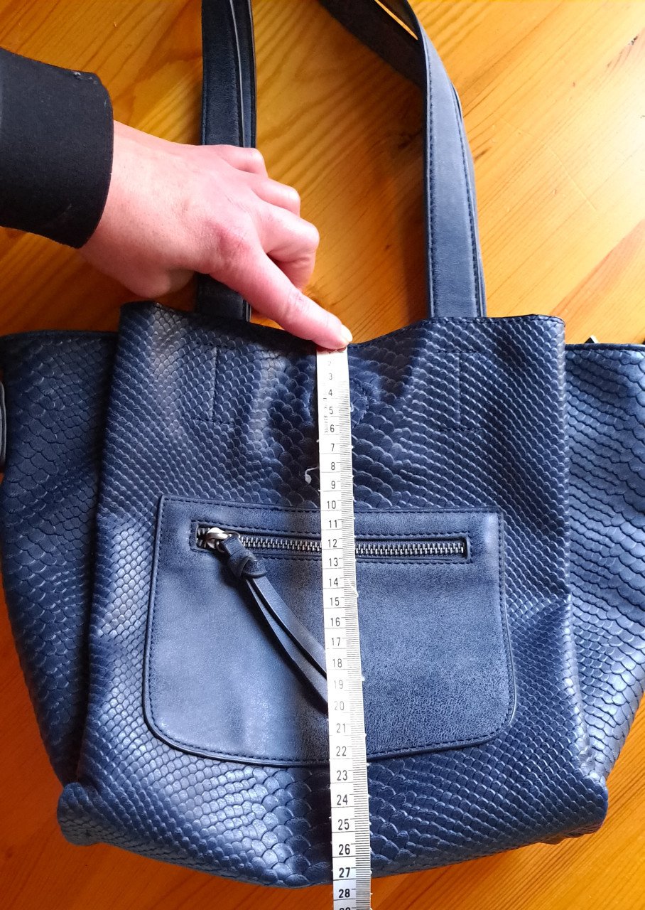 Stijlvolle donkerblauwe schoudertas met krokodillenlook