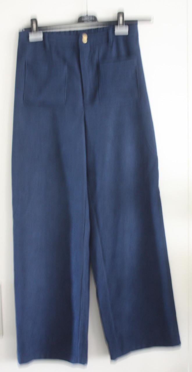 Blauwe ribbroek maat s