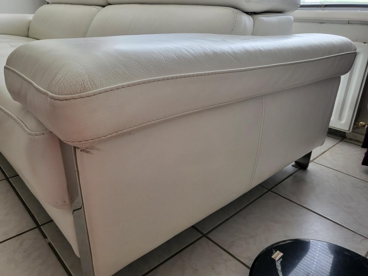 Prachtige wit leren sofa