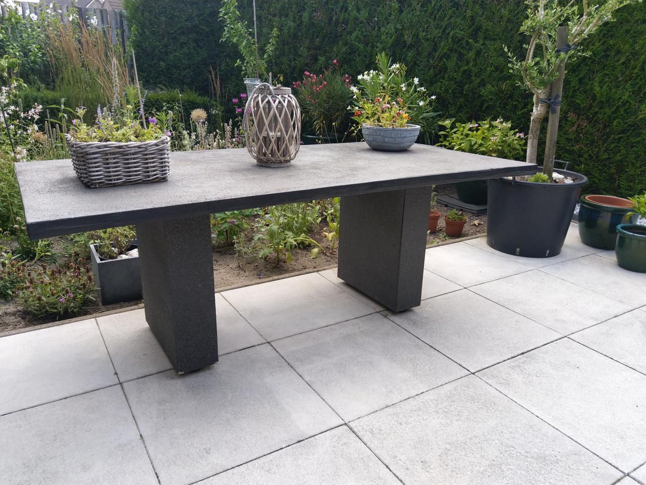 Tuintafel van composiet met 6Allure Rotan tuinstoelen te koop