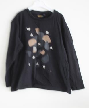 Zwart shirt met printje maat 122
