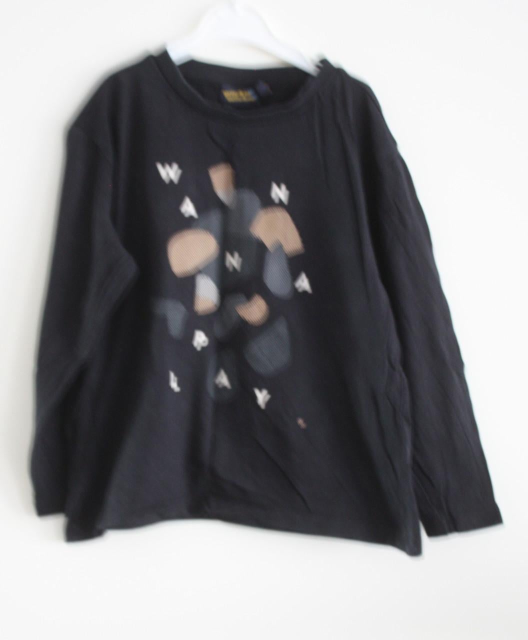 Zwart shirt met printje maat 122