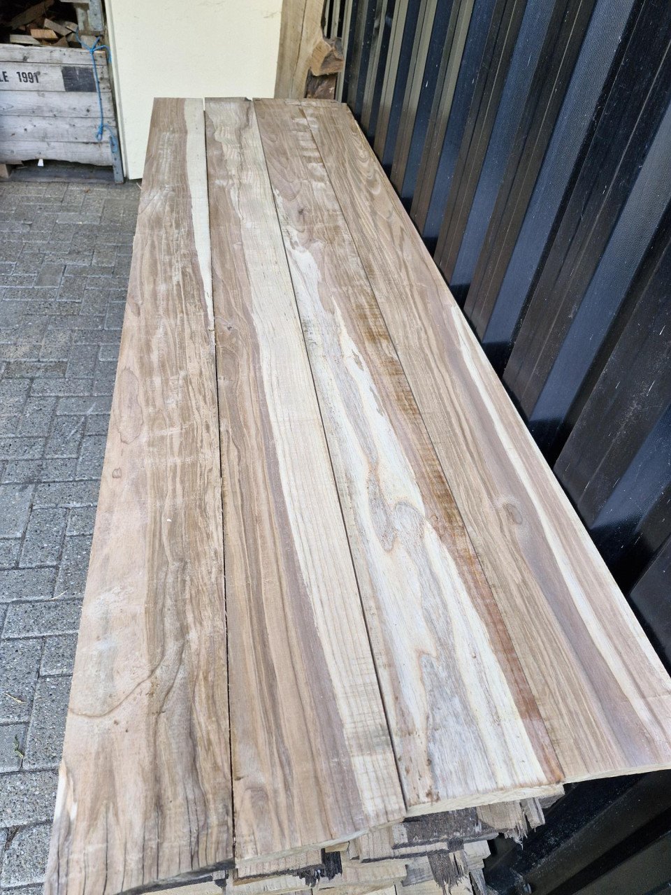 Planken mahonie, eiken, kersen, beuken, en teak