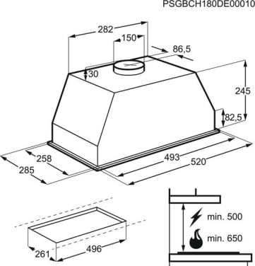 AEG DGB2531M 5000 Extractor - Inbouw Afzuigkap - RVS - Afzuigunit