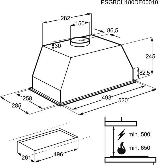 AEG DGB2531M 5000 Extractor - Inbouw Afzuigkap - RVS - Afzuigunit
