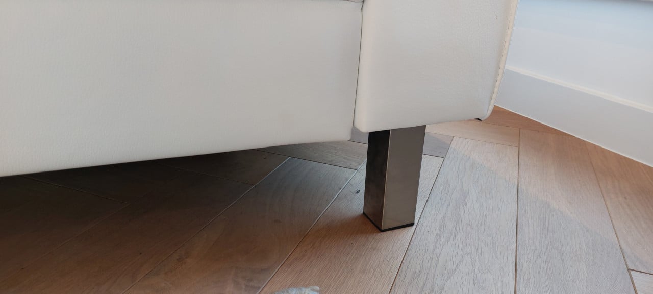 Wit leren elektrisch verstelbare bank, 2.5 zits