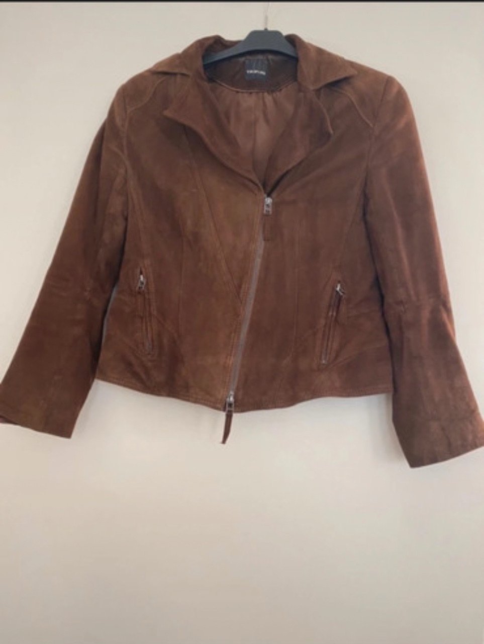 Te koop suede bikerjas Mt 42