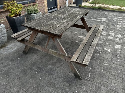 Hardhouten picknicktafel