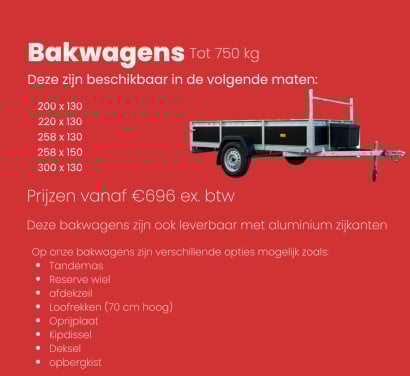 Bakwagens uit voorraad