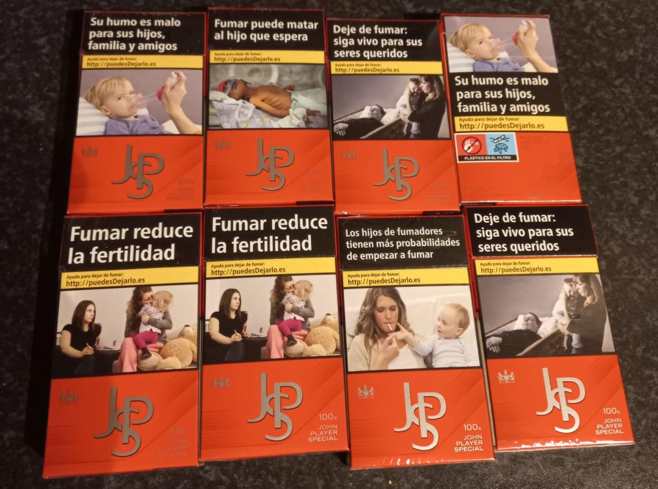 8 pakjes JPS 100s (uit Spanje)