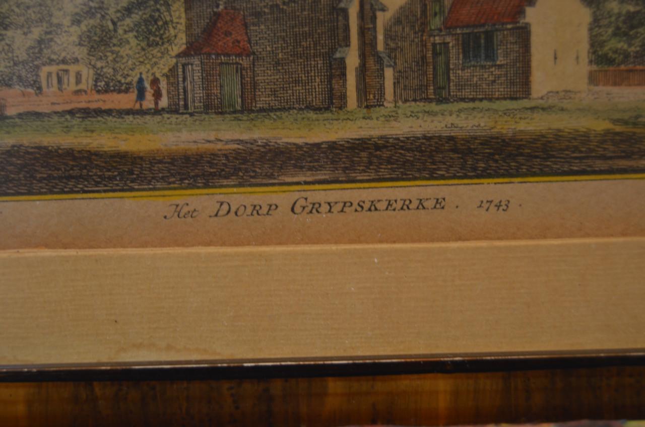 Gravure 'het dorp Grypskerke' 1743