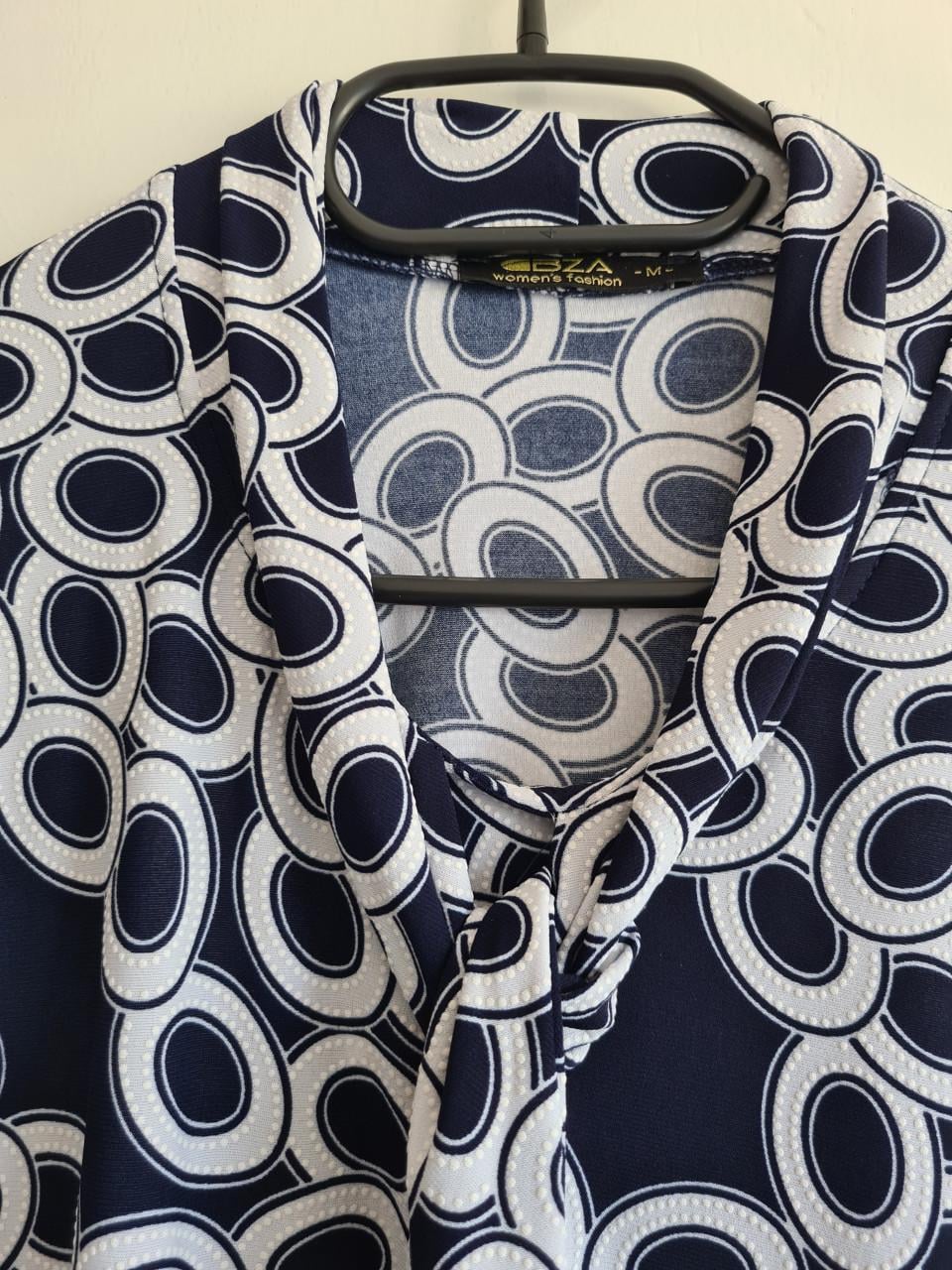 Nieuw ! Ibiza Womans Fashion blauw-wit blousje 3/4 mouwen  Maat M