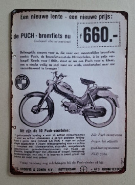 Puch Metalen Bord  LEES