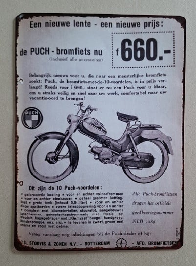 Puch Metalen Bord  LEES
