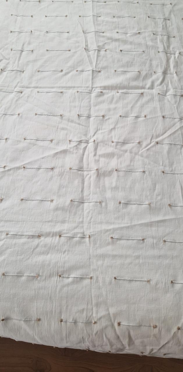 Mooie stevige canvas stof, 140x250 cm, beige/bruin gemêleerd