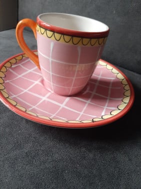 1 x koffiekop met bord blond amsterdam