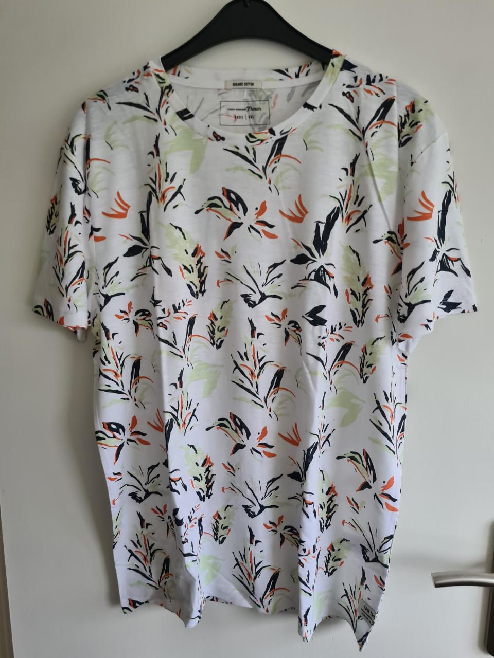 Nieuw Tom Tailor wit , bedrukt T-shirt  Maat XXL