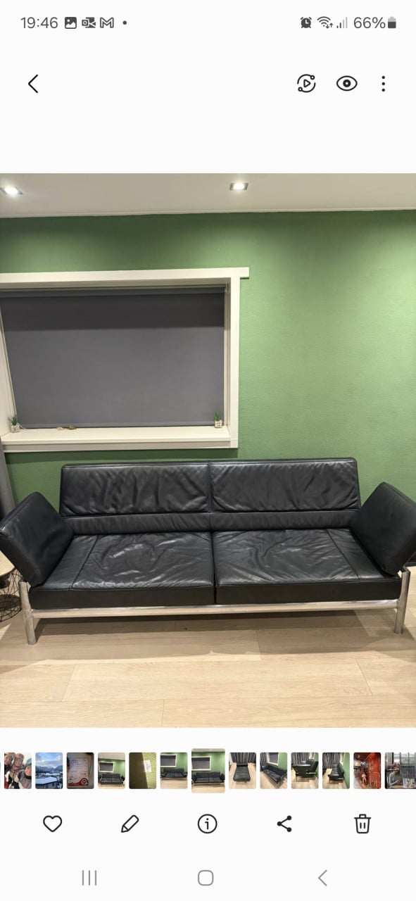 Designer zwart leren bank