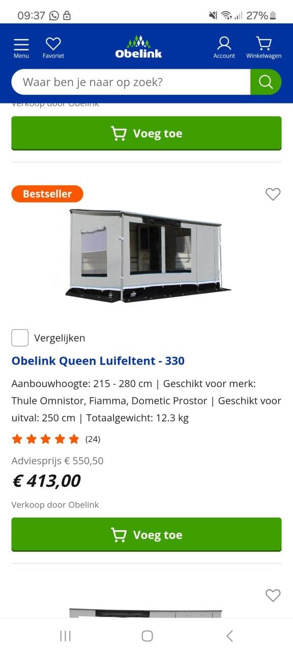 Obelink Queen luifeltent