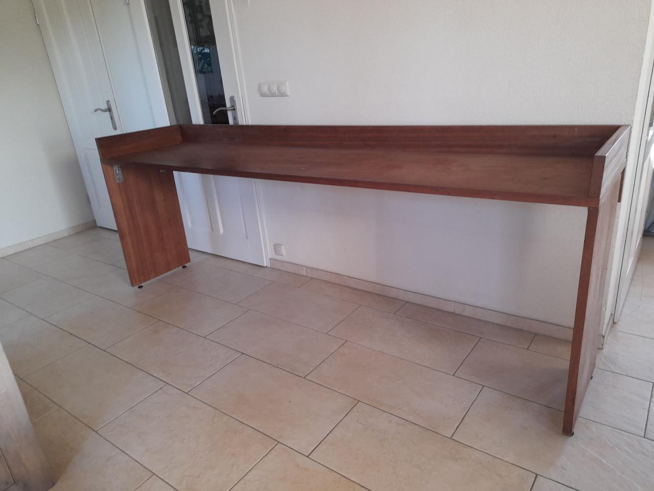 Massief hard houten Werkbank / plank  260 x 58 x 3 cm dik blad (i.g.st.)