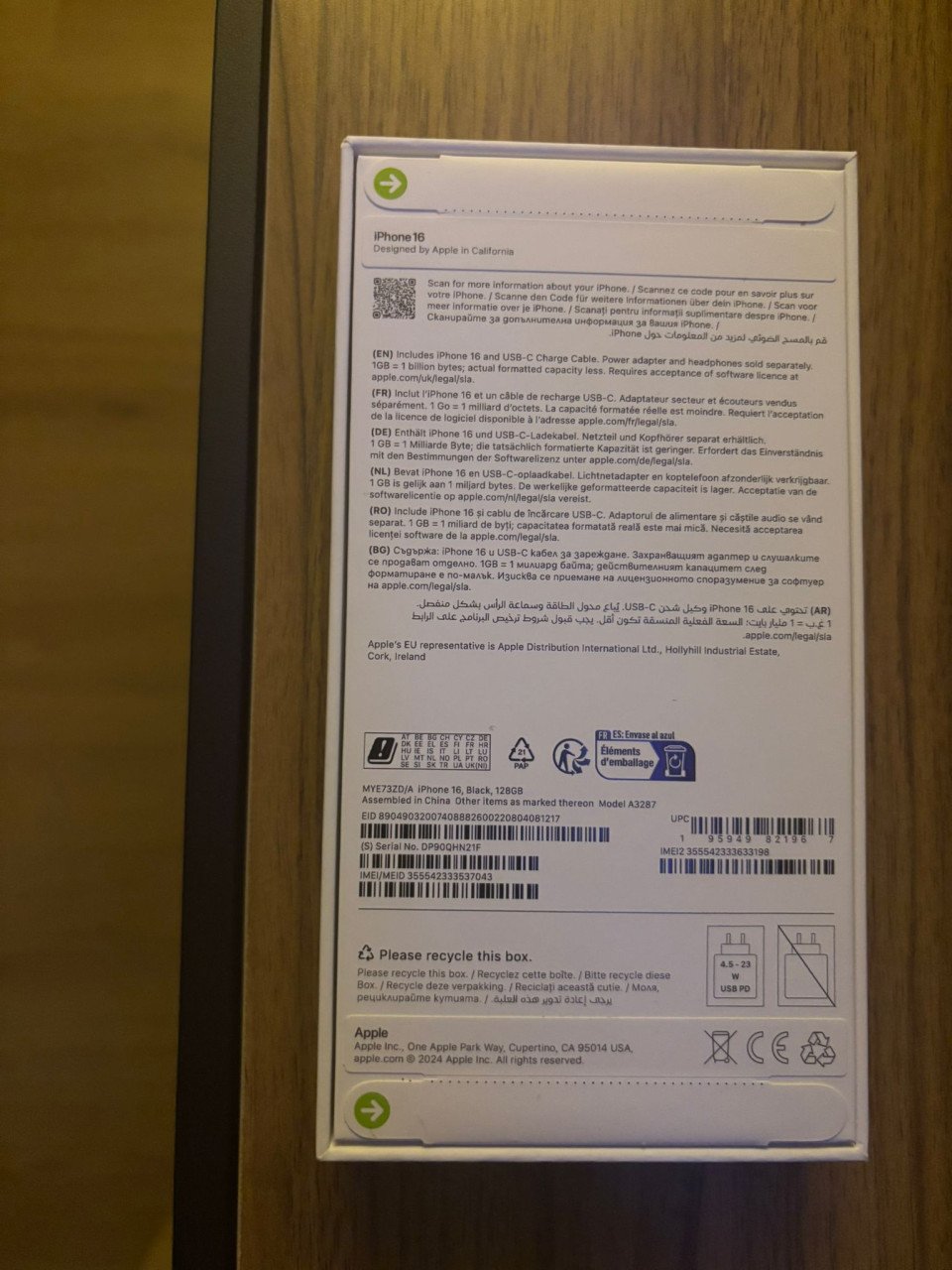 Zwarte Iphone 16 / 128 GB