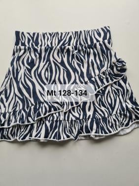 Leuke zebraprint rok met ruches - Maat 128-134