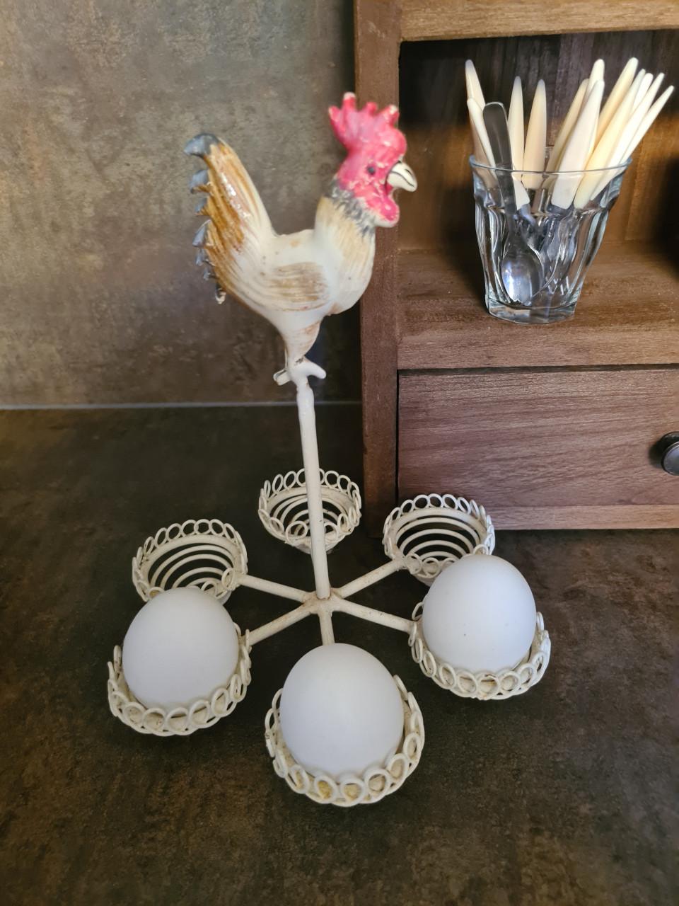 Vintage, brocant Eierrek met Haan - Keuken Decoratie