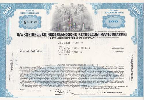 Oud Aandeel N.V. Koninklijke Nederlandsche Petroleum Maatschappij