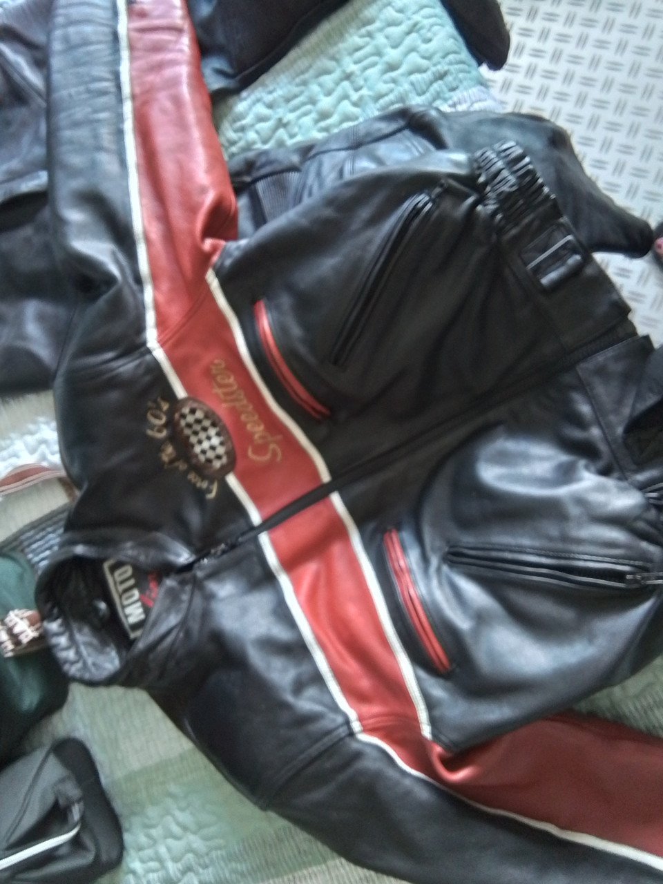 Leren motorpak
