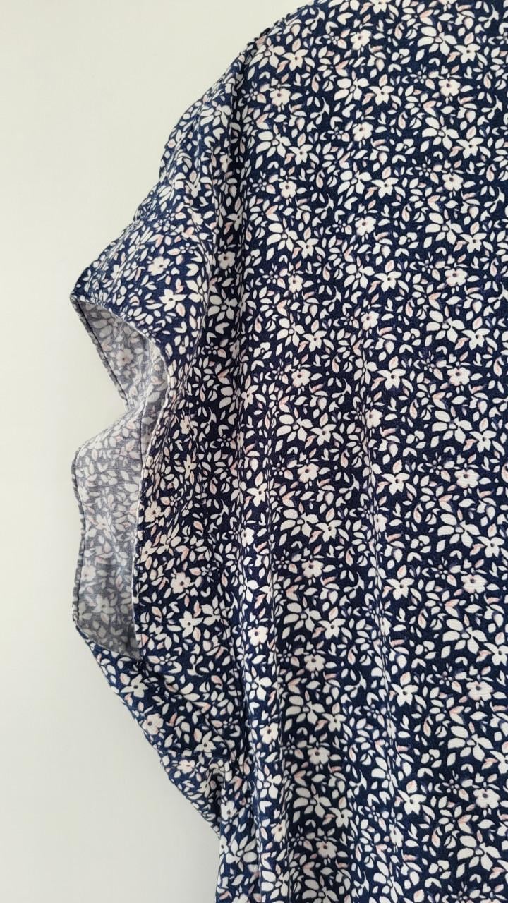 ESPRIT gebloemde viscose blouse top blauw, mt 36