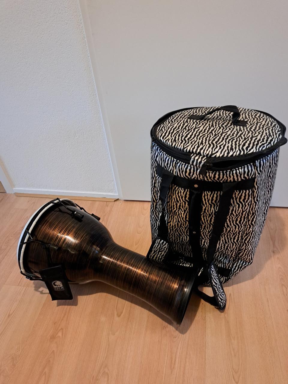Djembe van Toca, met tas prima om lekker mee te leren drummen