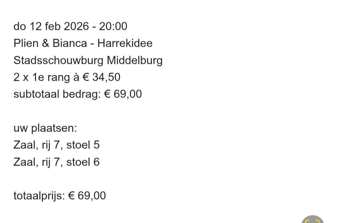 Theaterkaarten Plien & Bianca