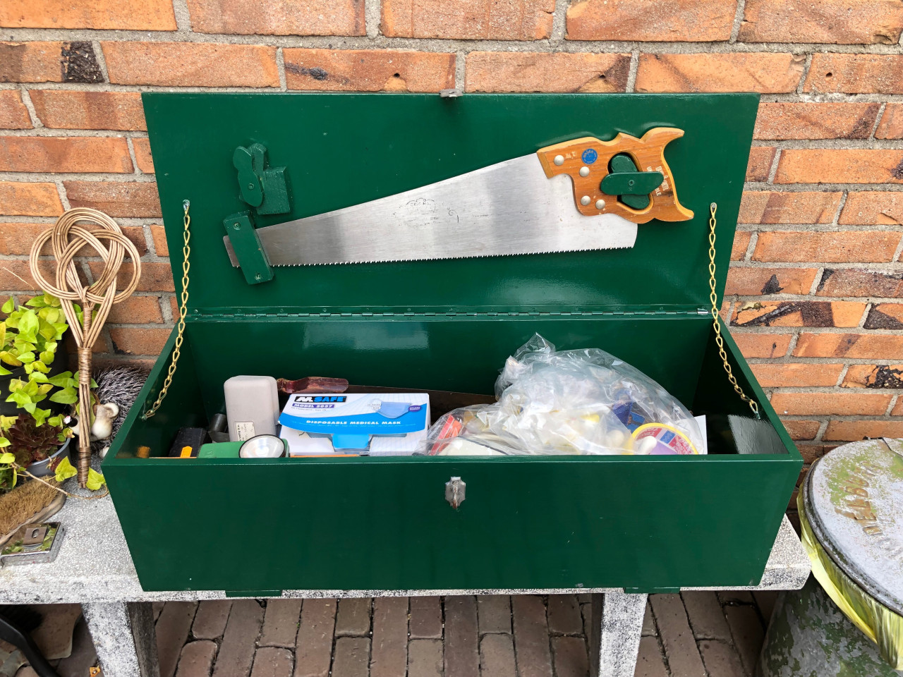 Groene gereedschap kist.