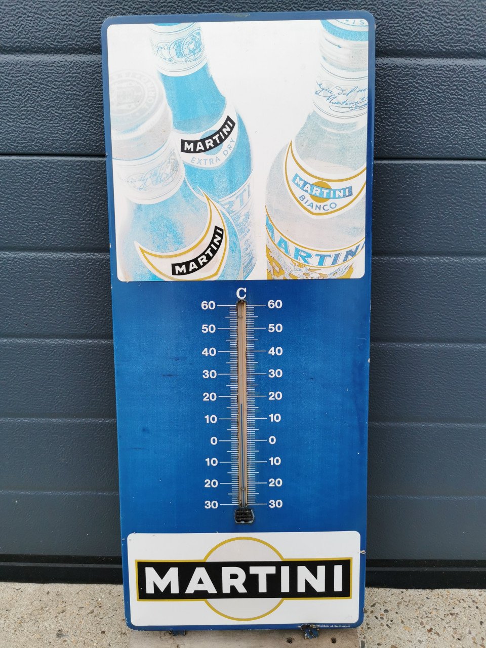 OUDE METALEN MARTINI THERMOMETER