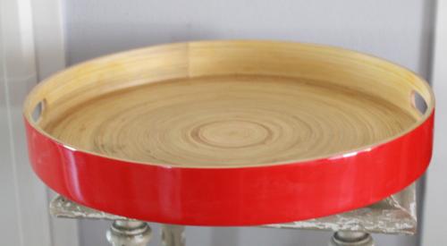 Rond dienblad rood