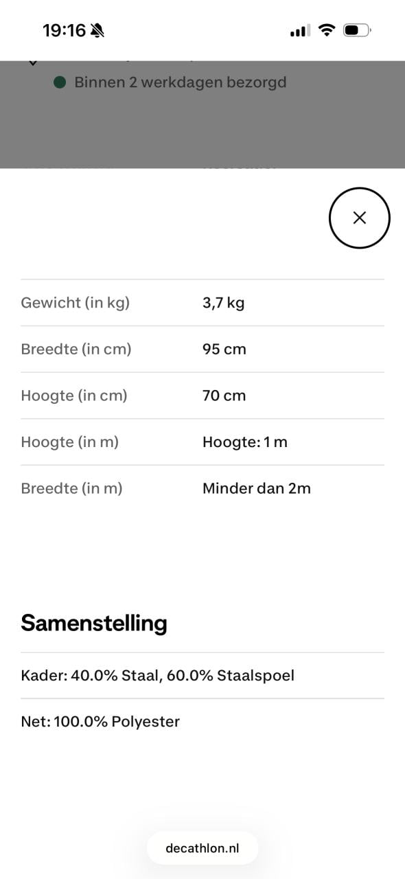 Kipsta voetbal doeltjes van de Decathlon.