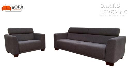 Montèl Donkergrijze Stoffen Bankstel-Gratis Levering NL
