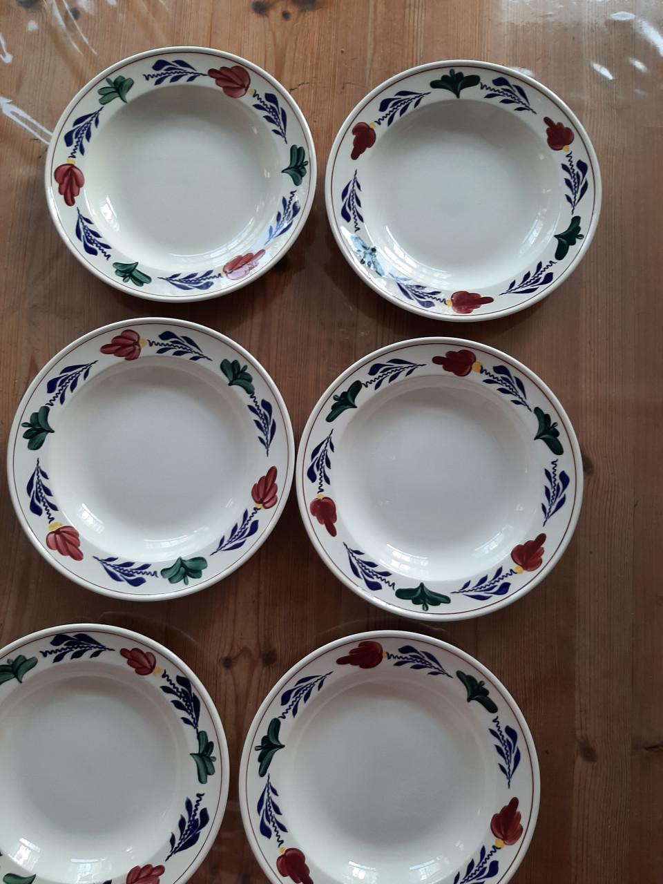 BOERENBONT BOCH - 6 SOEP / PASTA BORDEN - DIA 24 CM