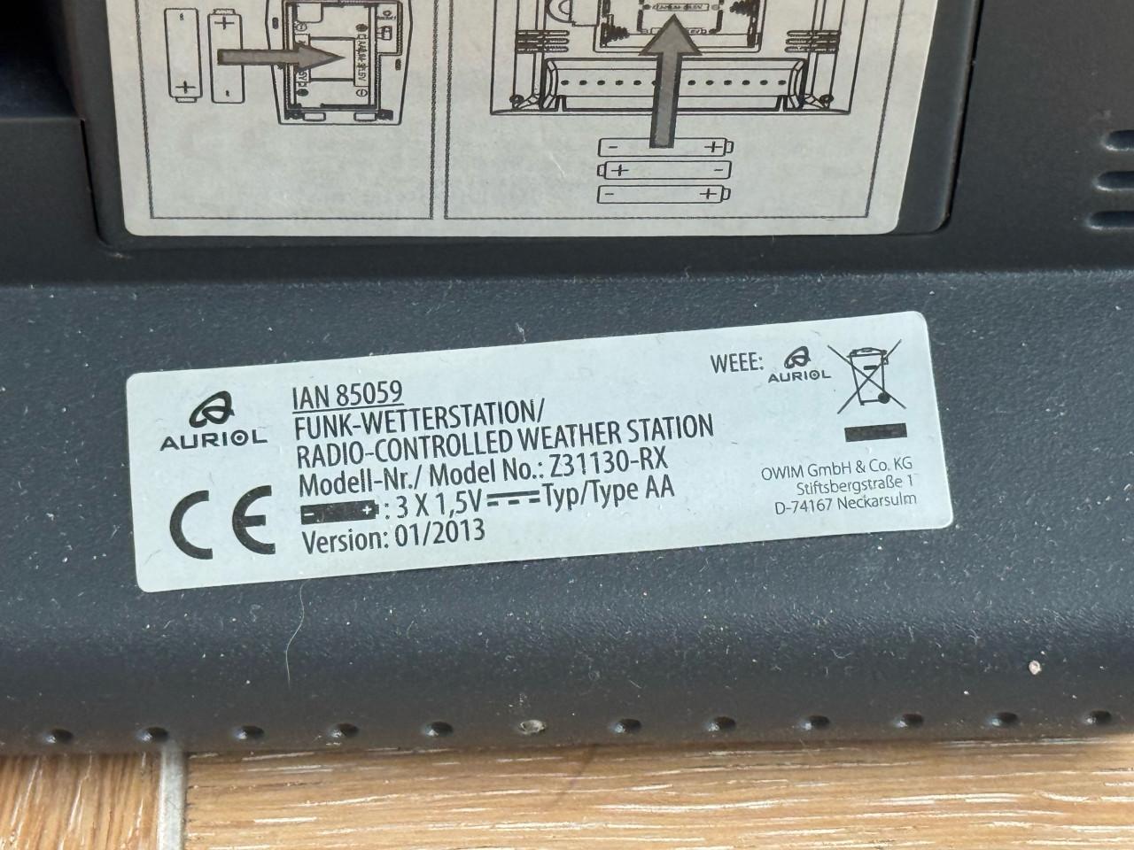 Gratis af te halen weerstation; geen communicatie met buitensensor