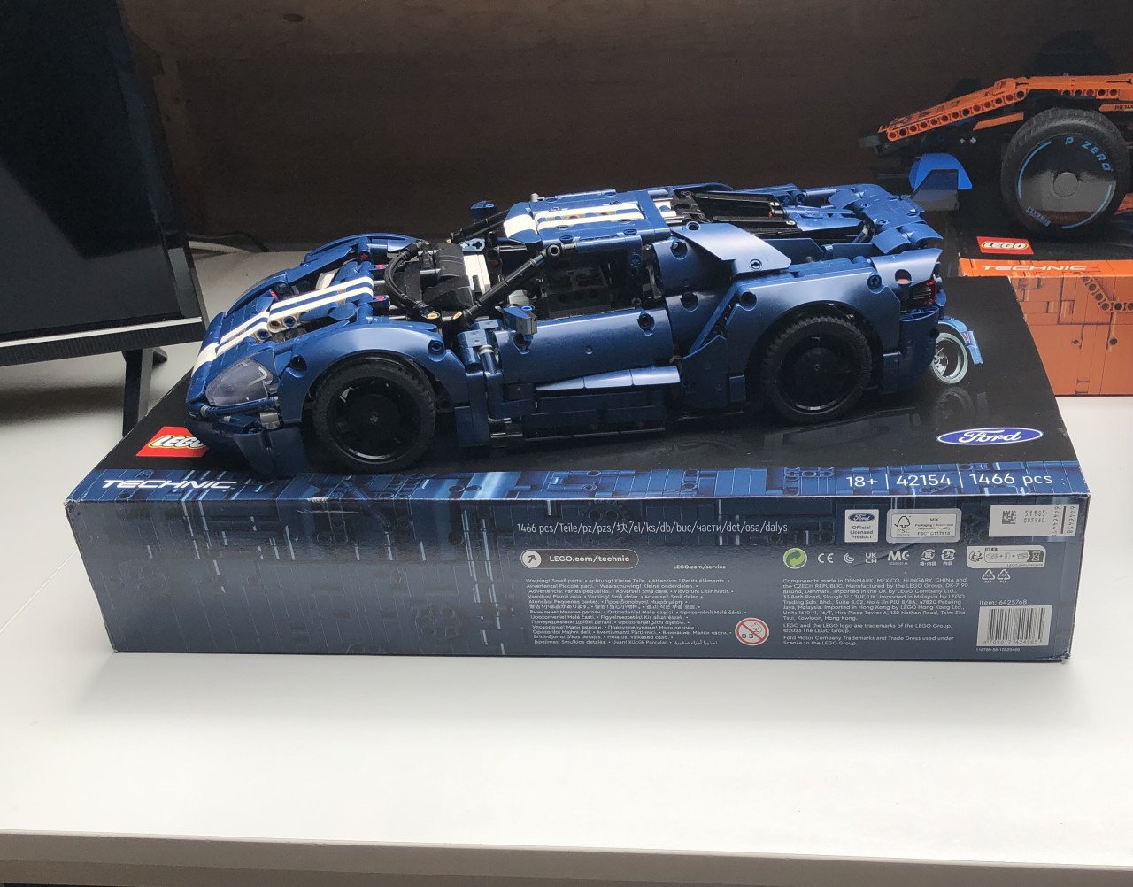Lego Technic set Ford GT, 42154, nieuwstaat, 1x gebouwd, niet mee gespeeld.