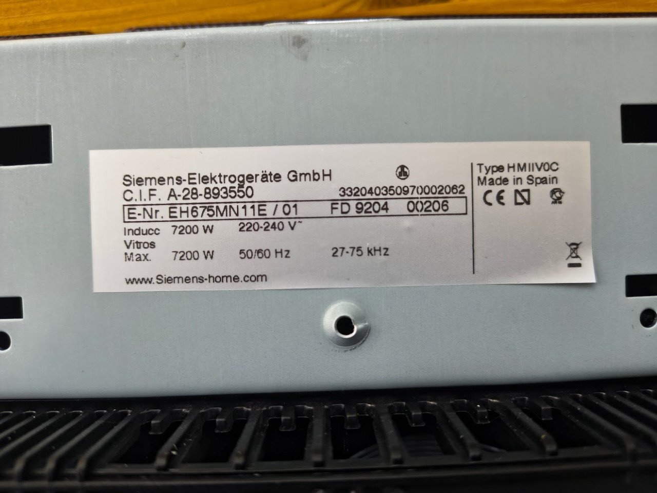 Inductie kookplaat Siemens