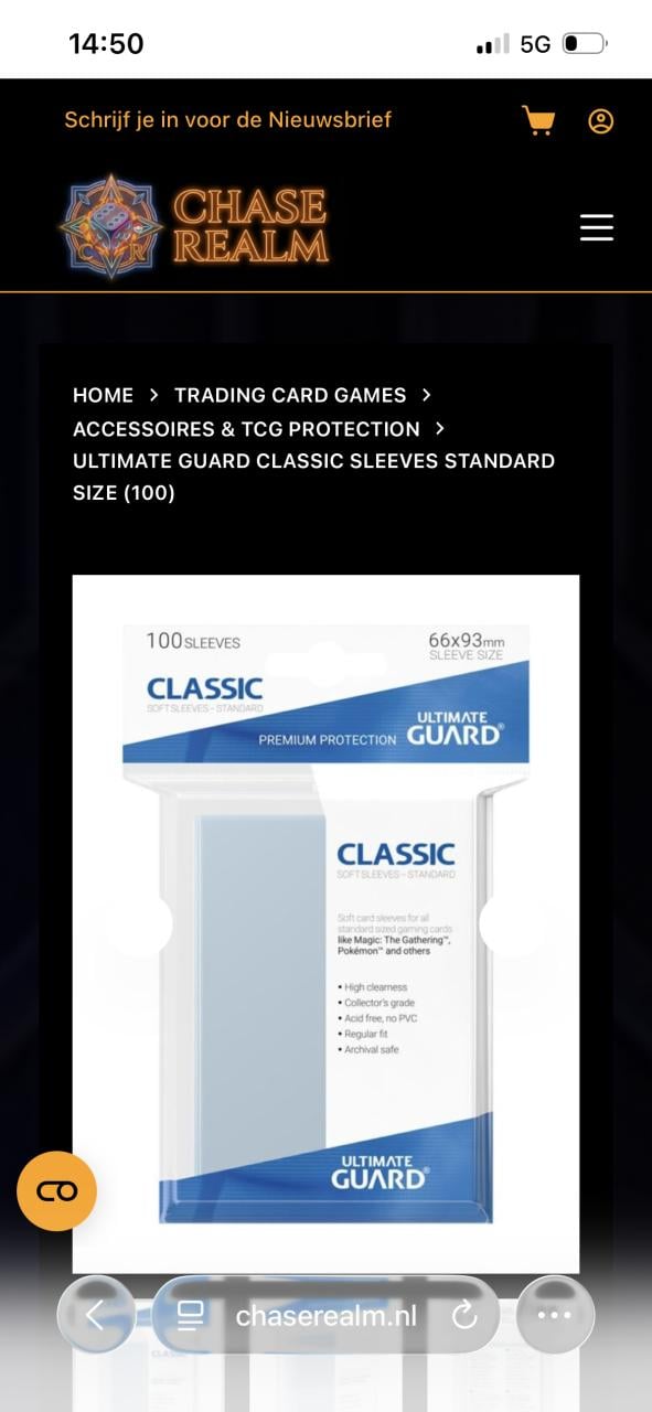 Ultimate Guard Classic Sleeves Standard Size (100)