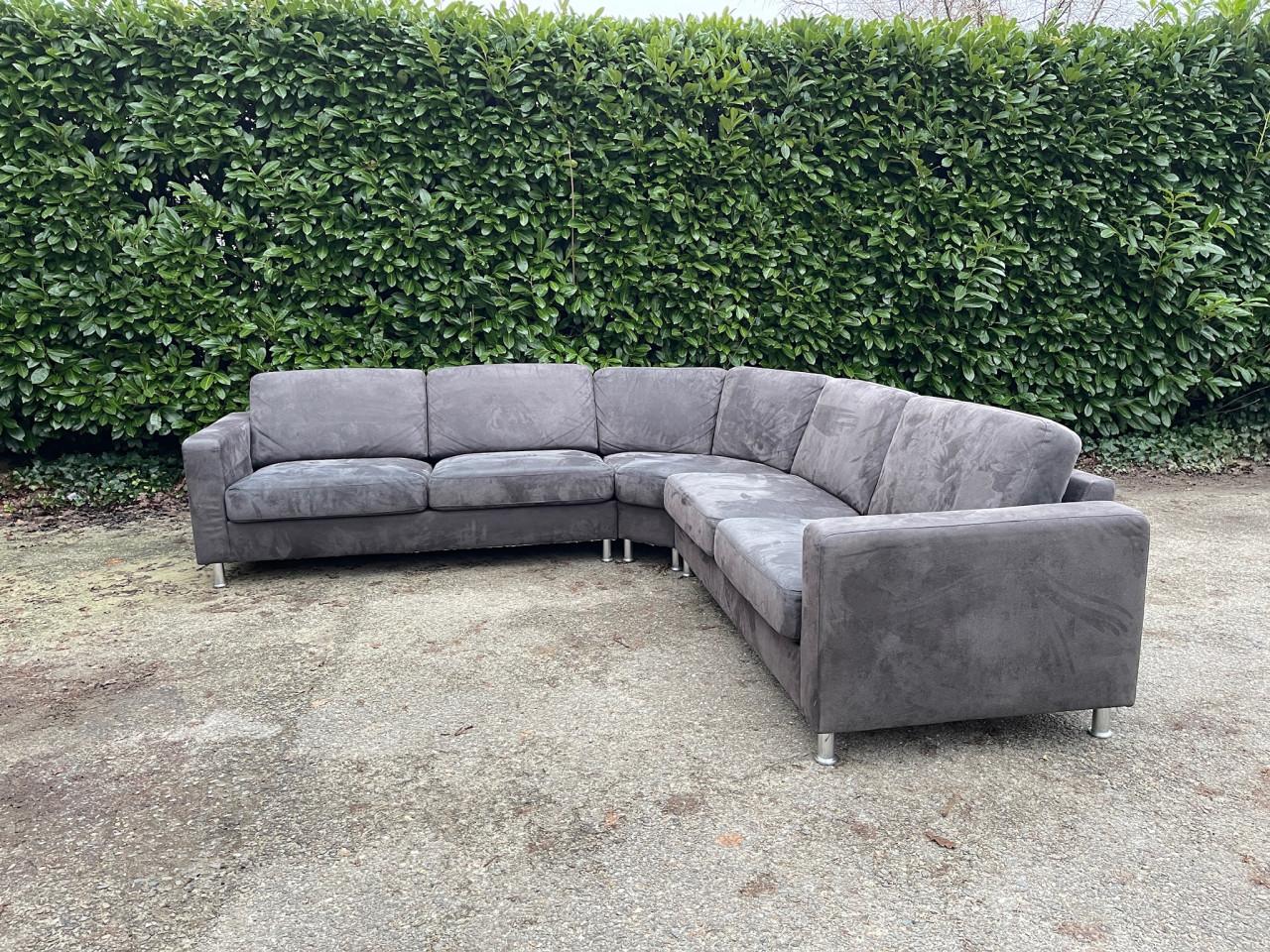 Grote Antraciet Hoekbank-Ruime Lounge Zit-Gratis Levering