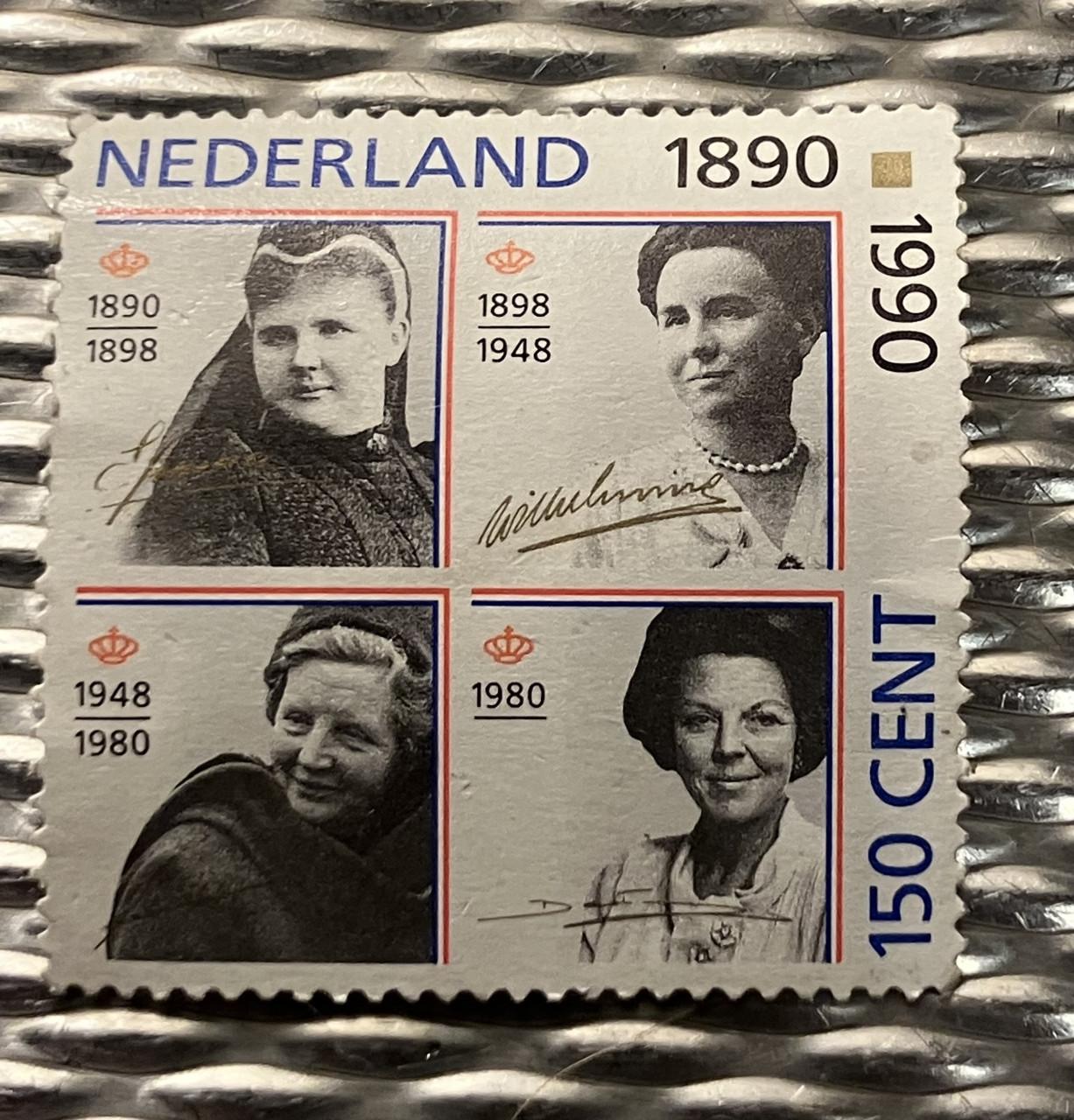 Herdenkingspostzegel 4 koninginnen 1990